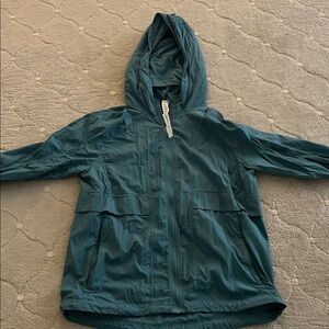 Teal Hooded Lululemon rain jacket